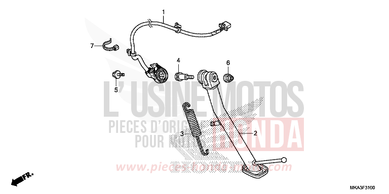 BEQUILLE von NC750X DCT MAT GUNPOWDER BLACK METALLIC (NH436) von 2017